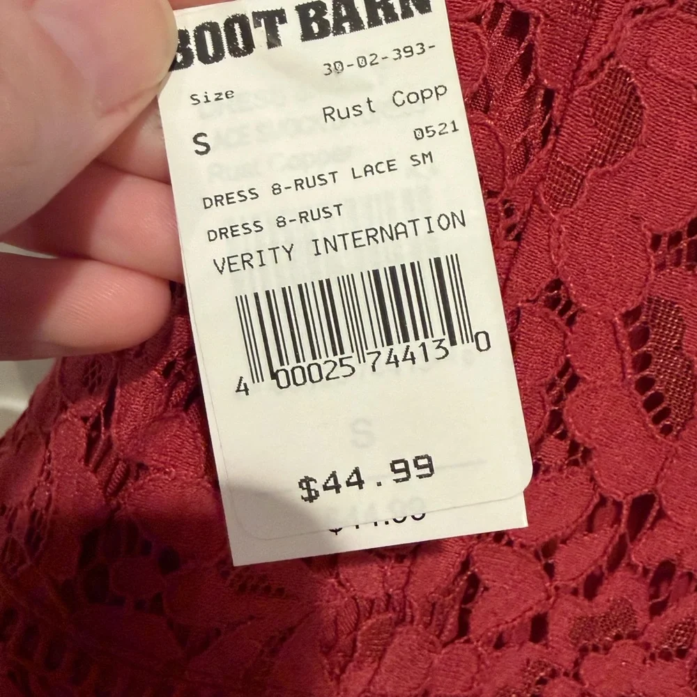 Beyond the Radar Boot Barn Dress Lace Ruffle Mini Dress - Picture 4 of 7